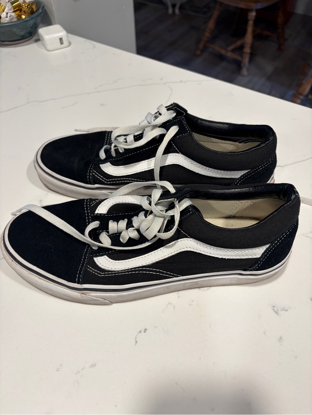 Vans Black and White Old Skool Low Top Sneakers